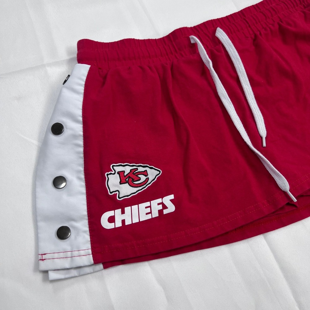 NFL Ultra Game Kansas City Chiefs Skort Large Red White Snap Side Mini Skirt - Picture 10 of 10